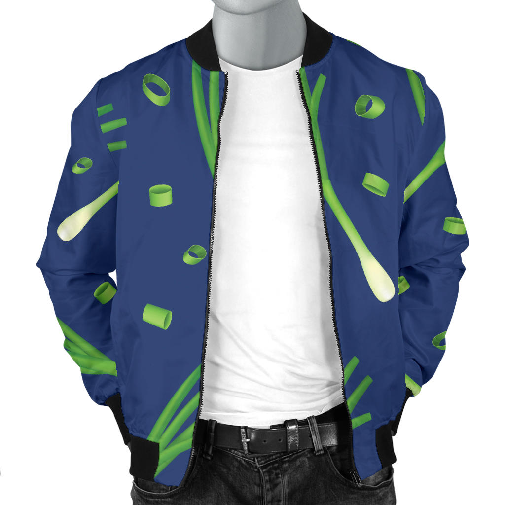 Leek Pattern Print Design 02 Men Bomber Jacket