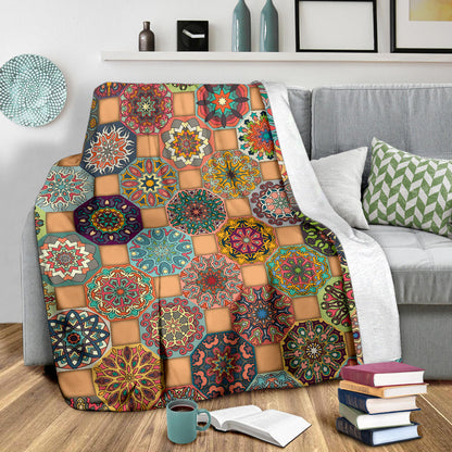 Boho Pattern Print Design 07 Premium Blanket