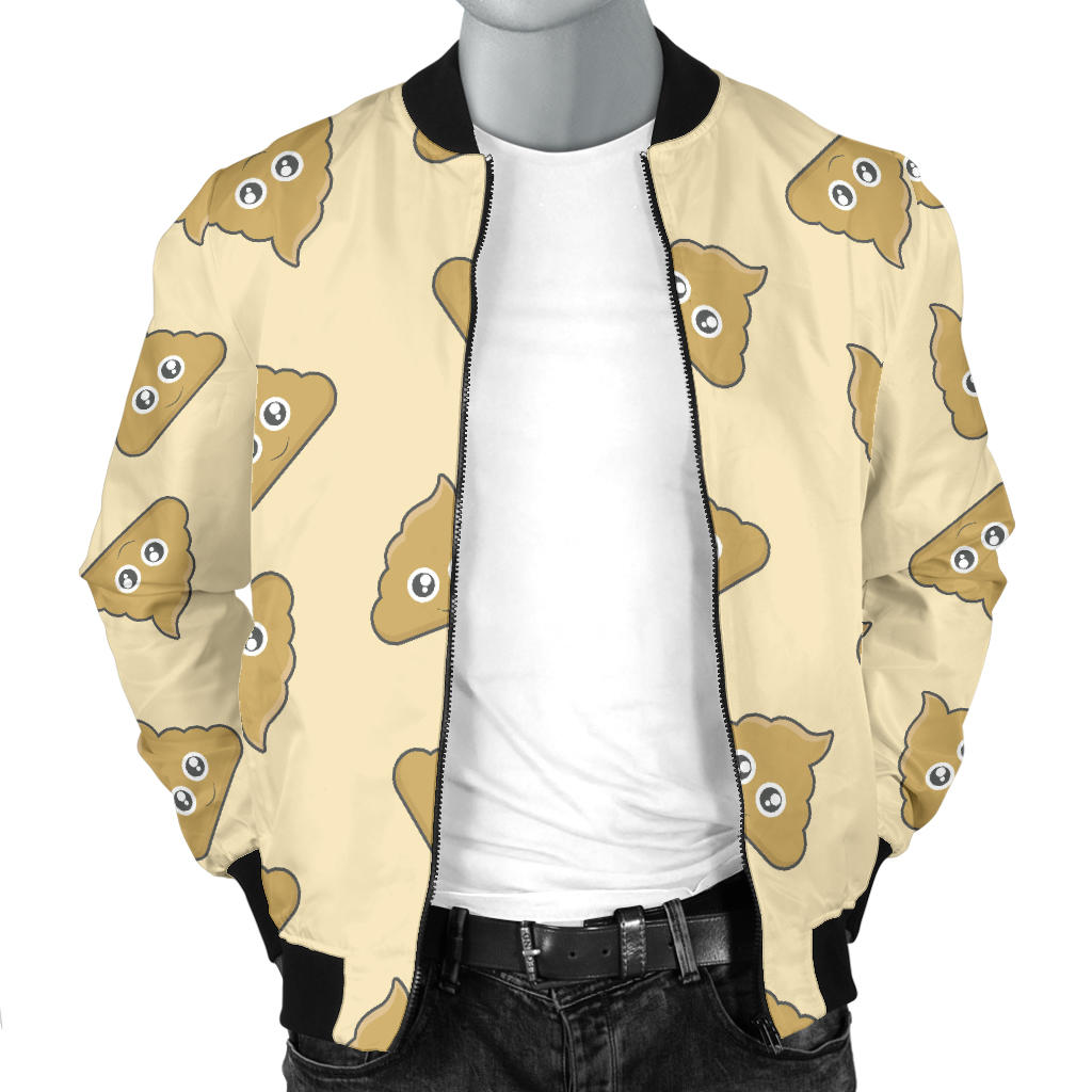 Poop Emoji Pattern Print Design A02 Men Bomber Jacket