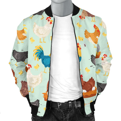 Chicken Pattern Print Design 07 Men Bomber Jacket