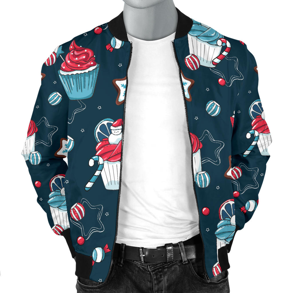Cupcake Pattern Print Design 03 Men Bomber Jacket