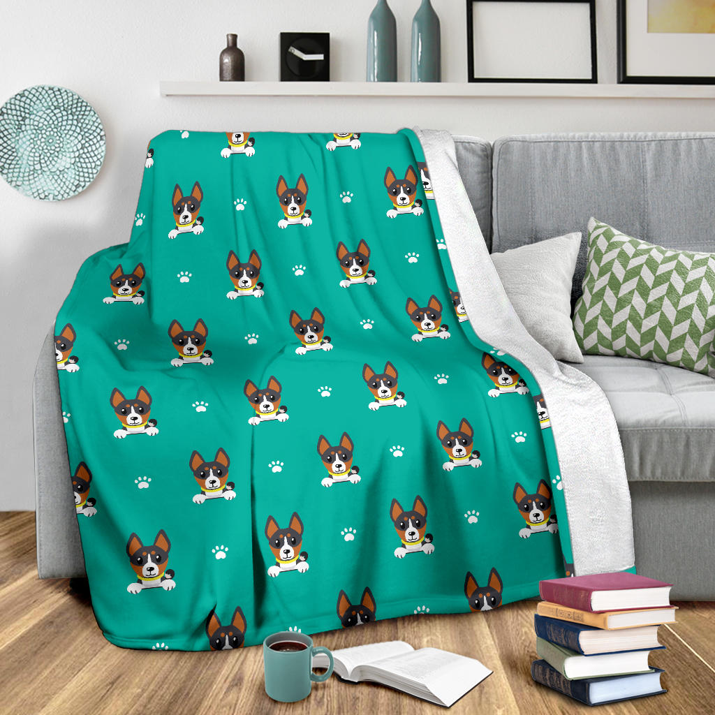 Basenji Pattern Print Design 03 Premium Blanket