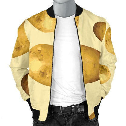 Potato Pattern Print Design A01 Men Bomber Jacket