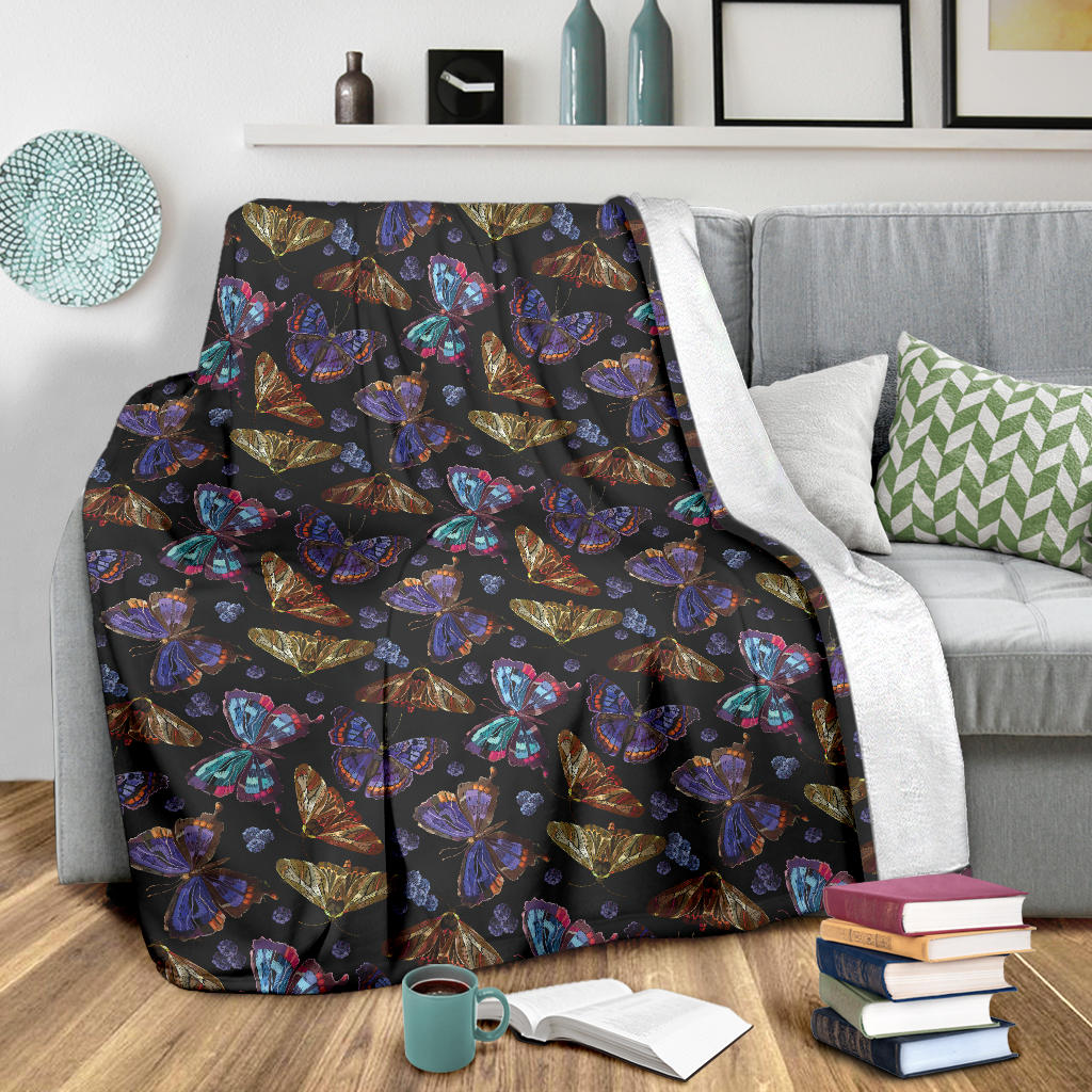 Butterfly Pattern Print Design 013 Premium Blanket