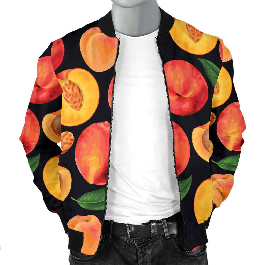Peach Pattern Print Design A02 Men Bomber Jacket