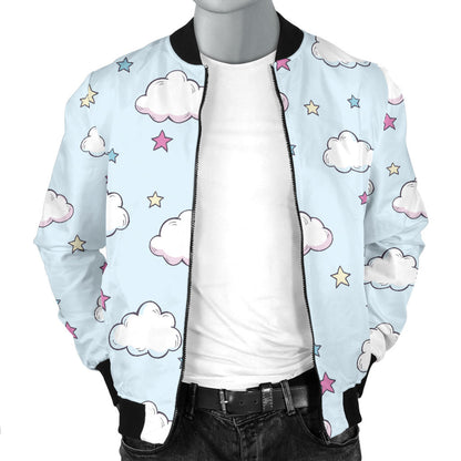 Cloud Pattern Print Design 01 Men Bomber Jacket