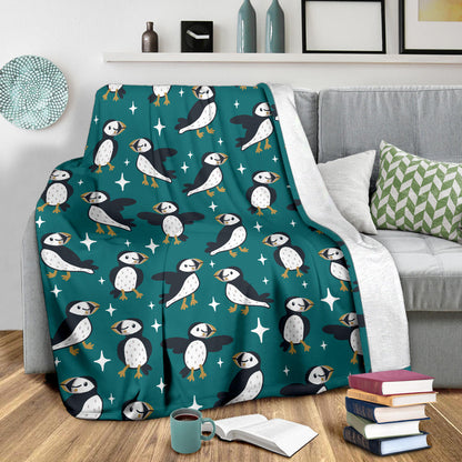 Puffin Pattern Print Design A05 Premium Blanket