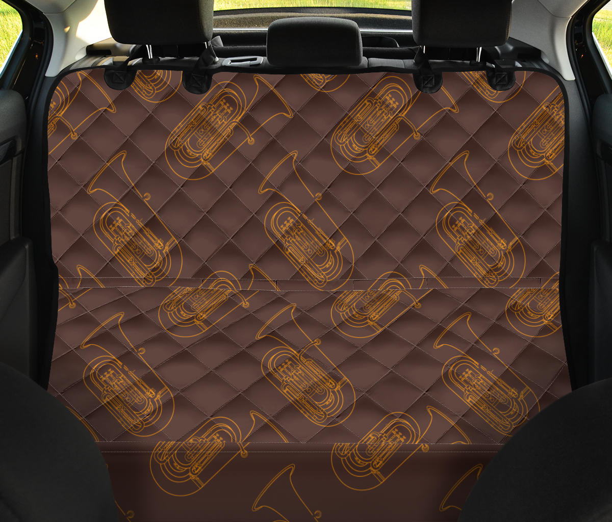 Tuba Pattern Print Design 02 Rear Dog Car Seat Cover Hammock