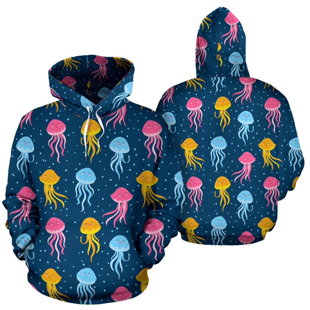 Jellyfish Pattern Print Design 04 Pullover Hoodie