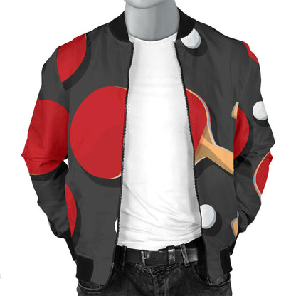 Ping Pong Pattern Print Design A05 Men Bomber Jacket