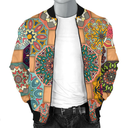Boho Pattern Print Design 07 Men Bomber Jacket