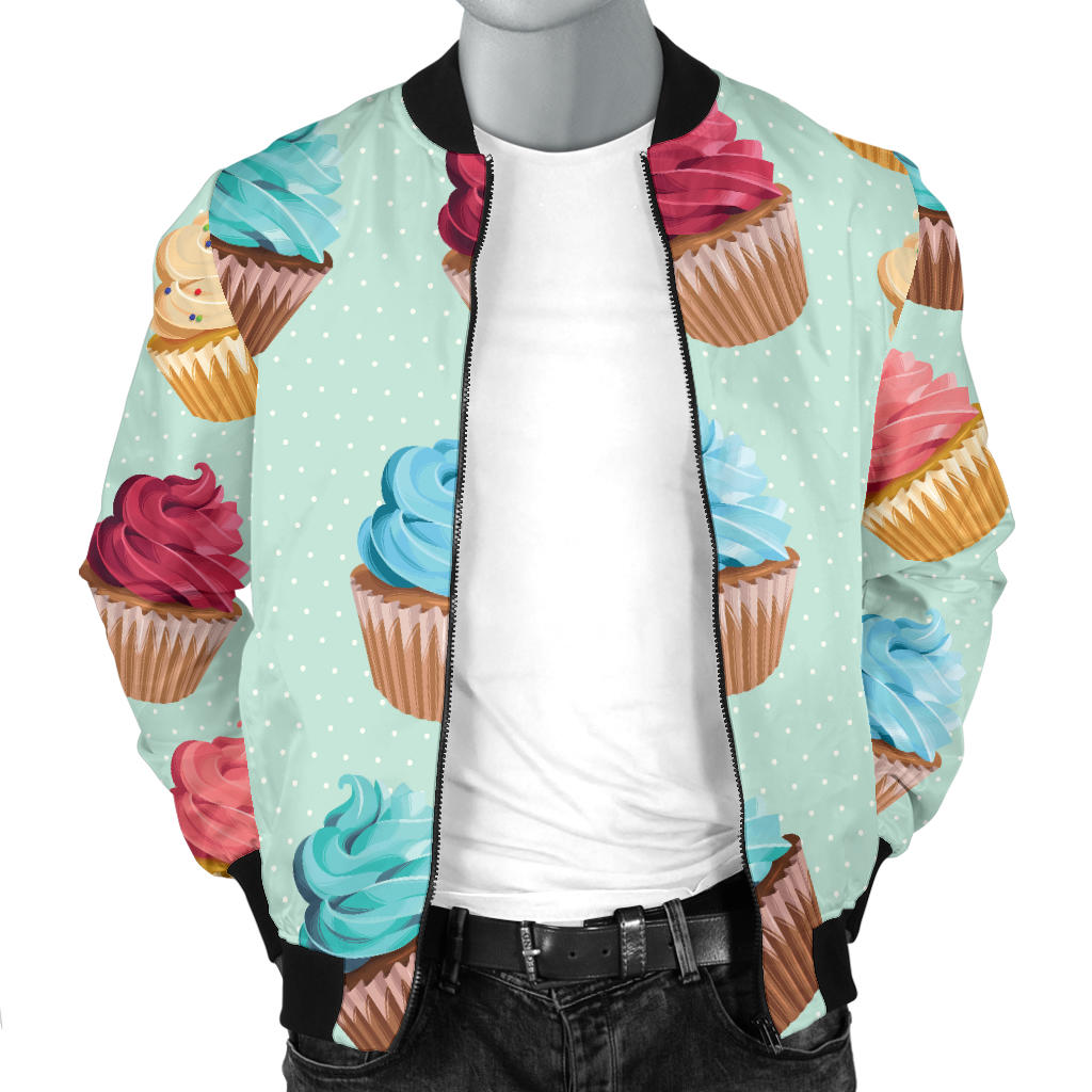 Cupcake Pattern Print Design 01 Men Bomber Jacket