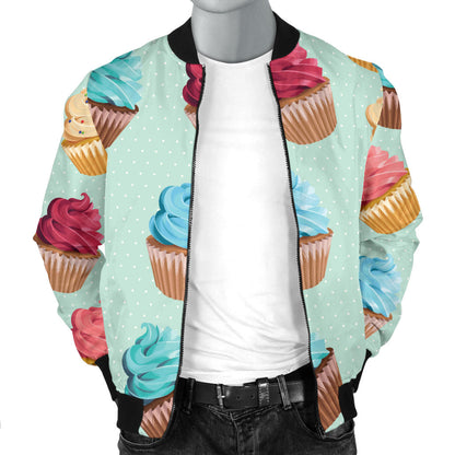 Cupcake Pattern Print Design 01 Men Bomber Jacket