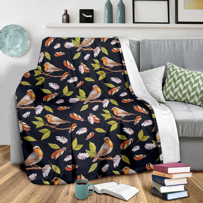 Birds Pattern Print Design 02 Premium Blanket