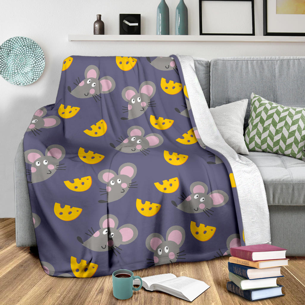 Rat With Cheese Pattern Print Design 01 Premium Blanket