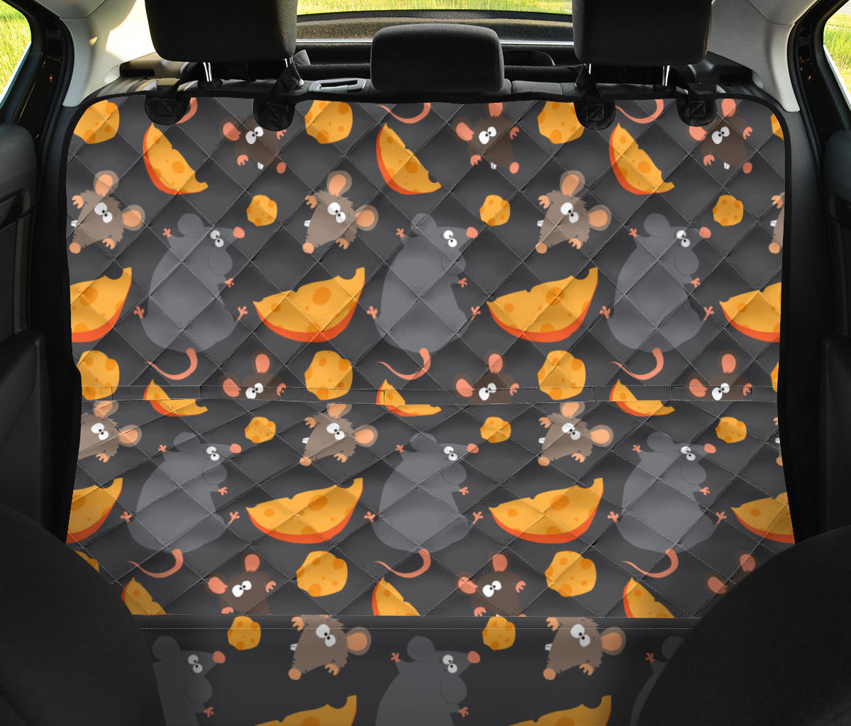 Rat Pattern Print Design 04 Rear Dog Car Seat Cover Hammock