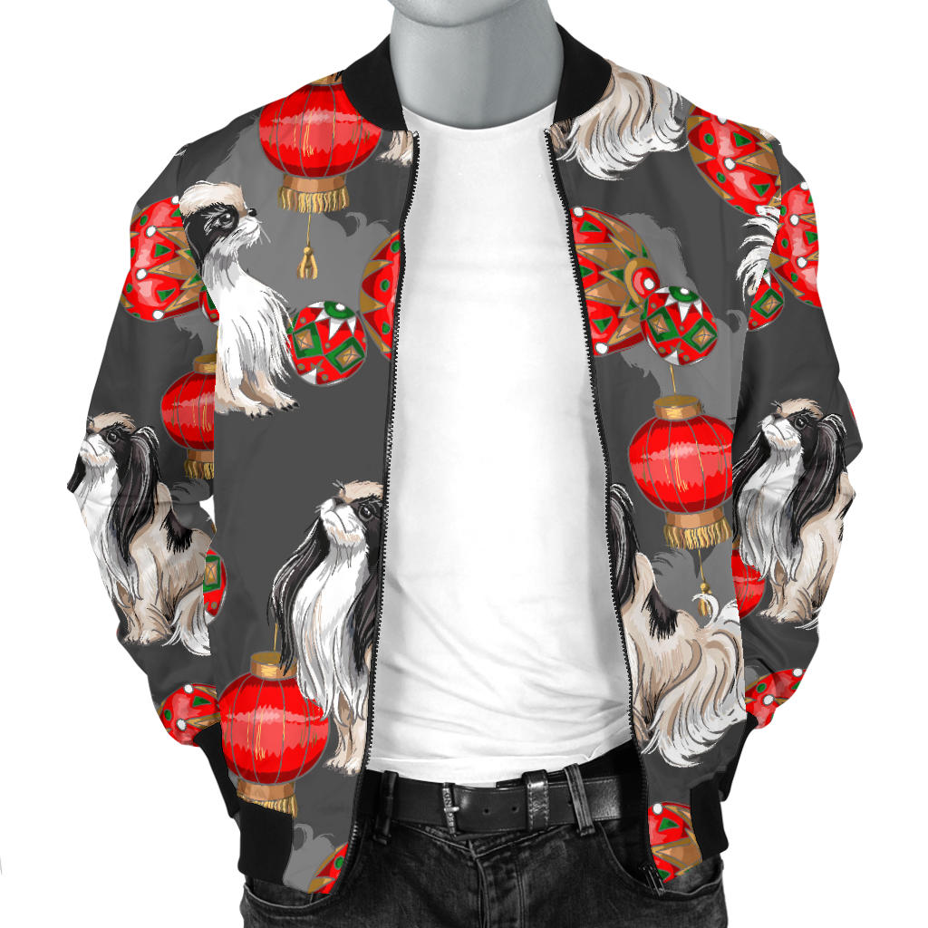 Japanese Chin Pattern Print Design 02 Men Bomber Jacket