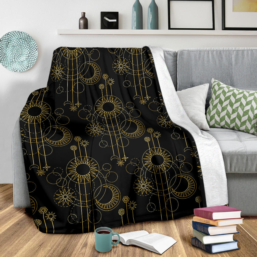 Moon Boho Style Pattern Print Design 01 Premium Blanket