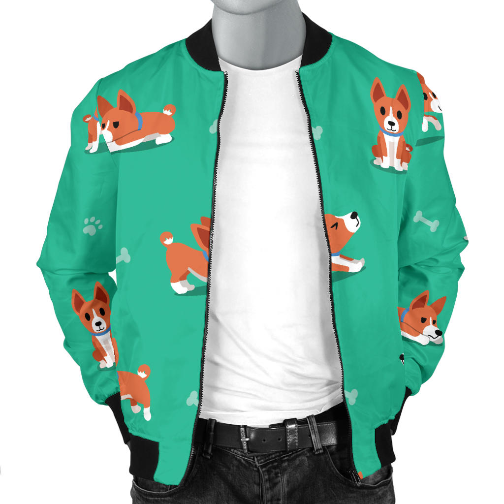 Basenji Pattern Print Design 02 Men Bomber Jacket