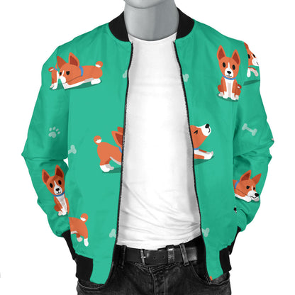 Basenji Pattern Print Design 02 Men Bomber Jacket