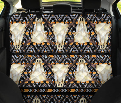 Buffalo Head Pattern Print Design 03 Rear Dog Car Seat Cover Hammock