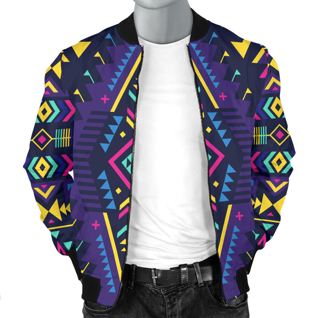 Aztec Pattern Print Design 07 Men Bomber Jacket