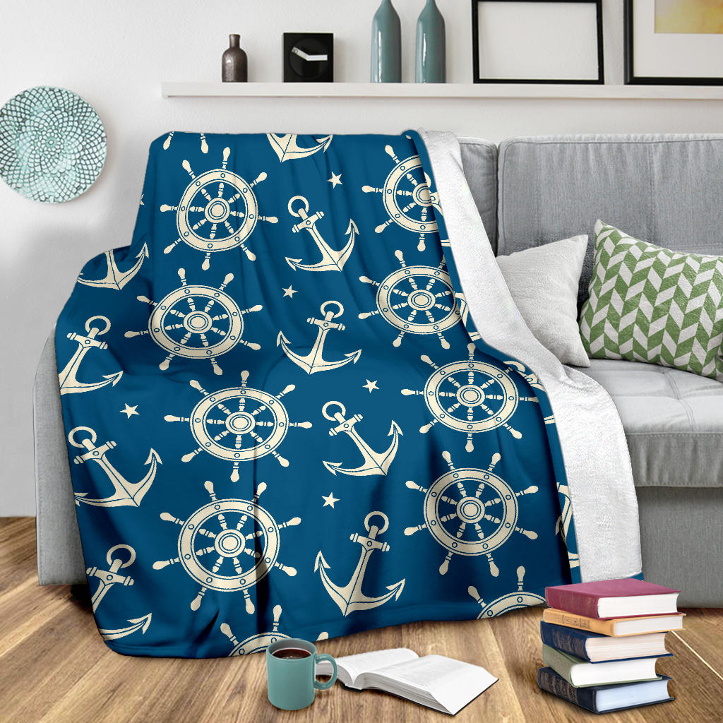 Anchor Pattern Print Design 01 Premium Blanket