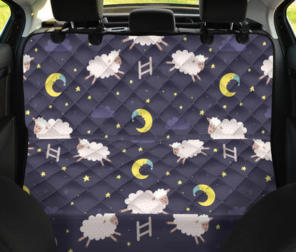 Sheep Night Pattern Print Design 02 Rear Dog Car Seat Cover Hammock