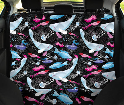 Manatee Pattern Print Design 02 Rear Dog Car Seat Cover Hammock