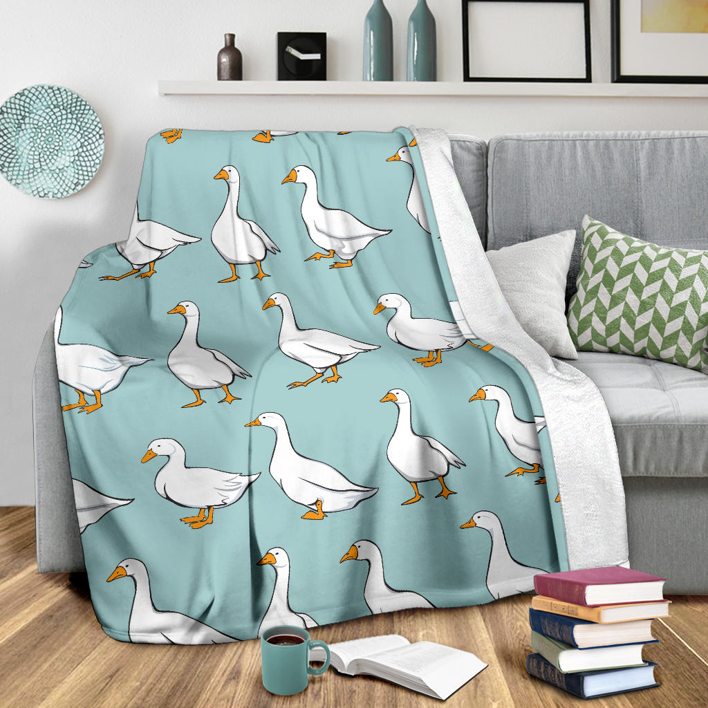 Goose Pattern Print Design 02 Premium Blanket