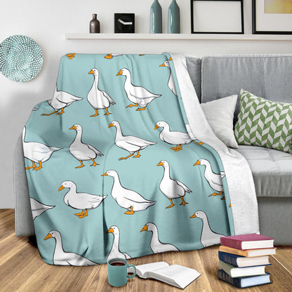 Goose Pattern Print Design 02 Premium Blanket