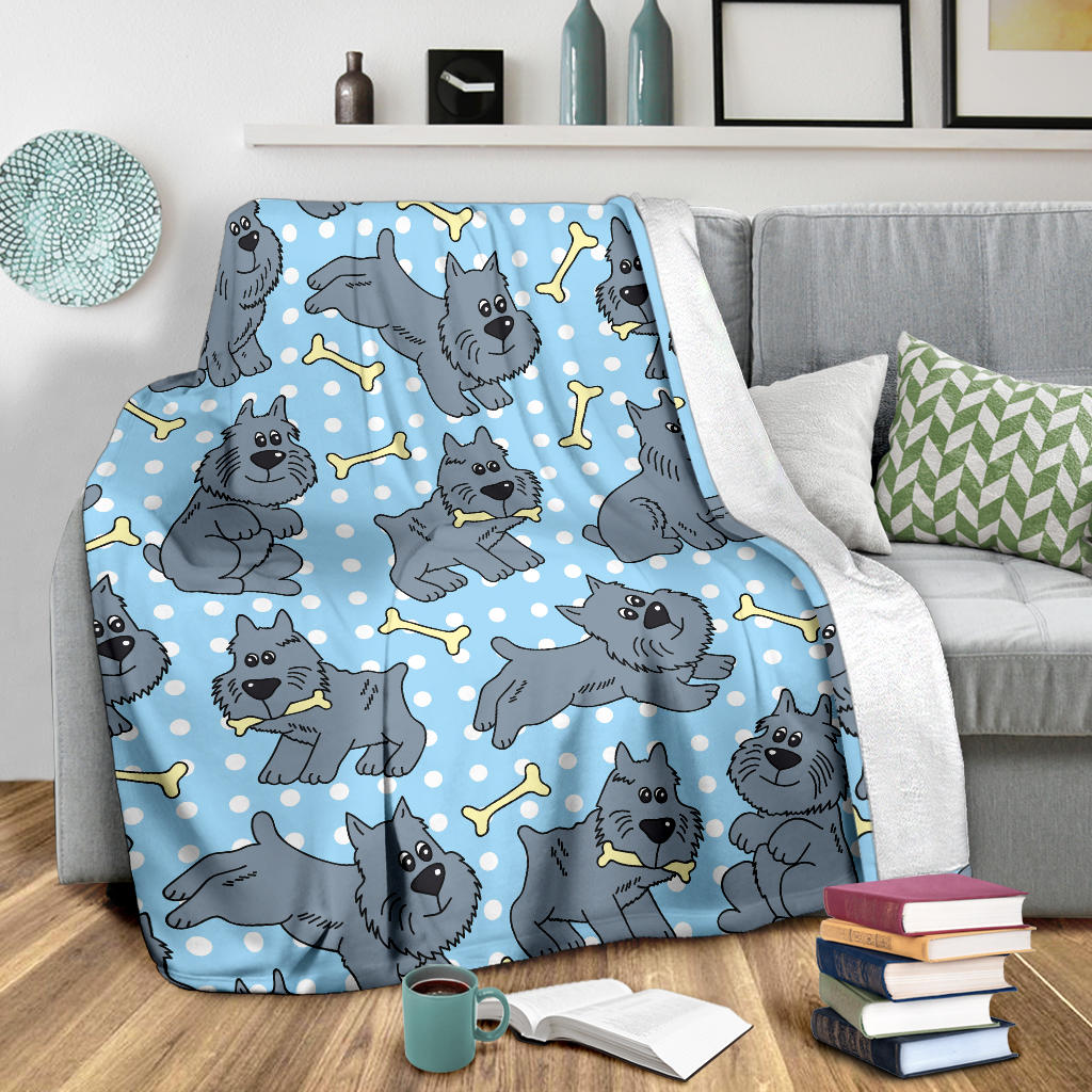 Schnauzers Pattern Print Design A02 Premium Blanket
