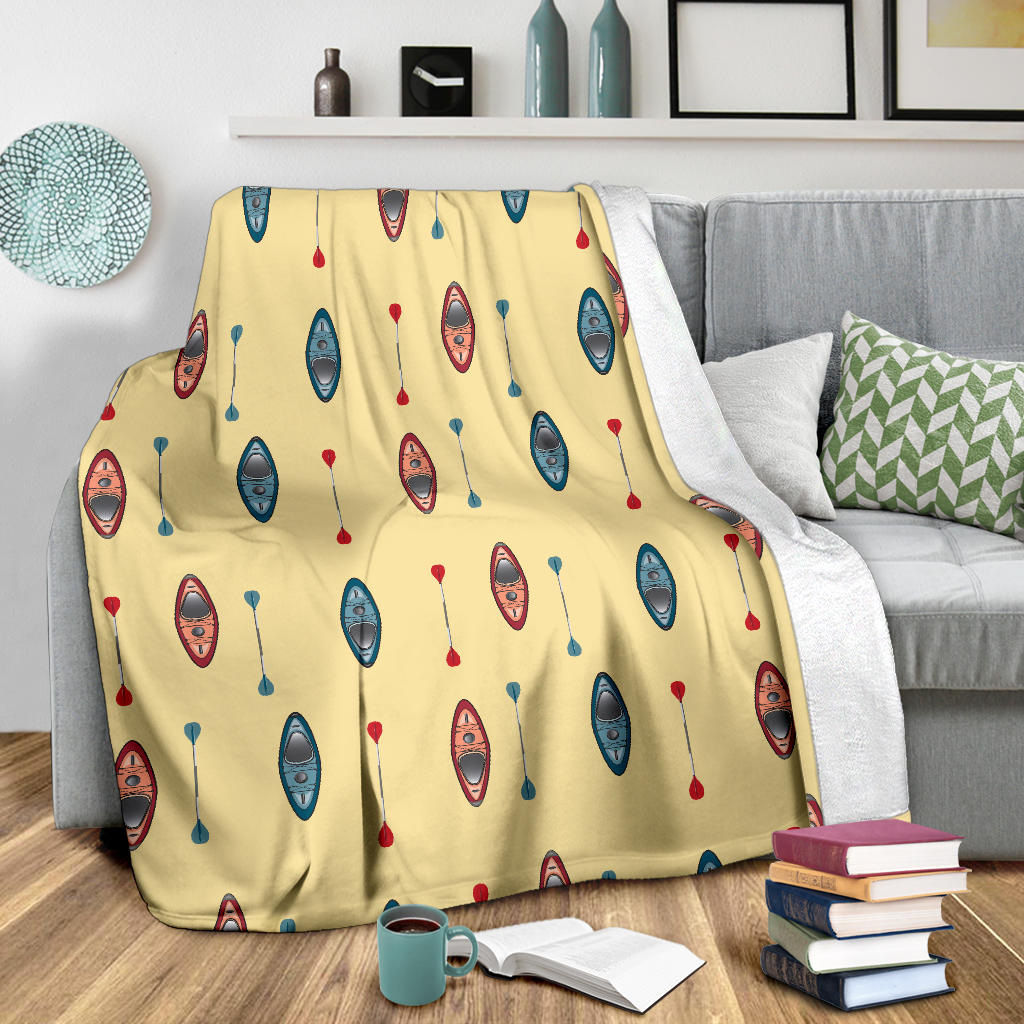 Kayak Pattern Print Design 02 Premium Blanket