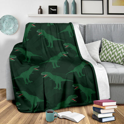 T Rex Pattern Print Design A06 Premium Blanket