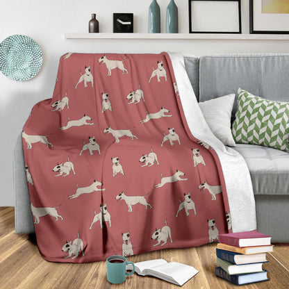 Bull Terriers Pattern Print Design 09 Premium Blanket