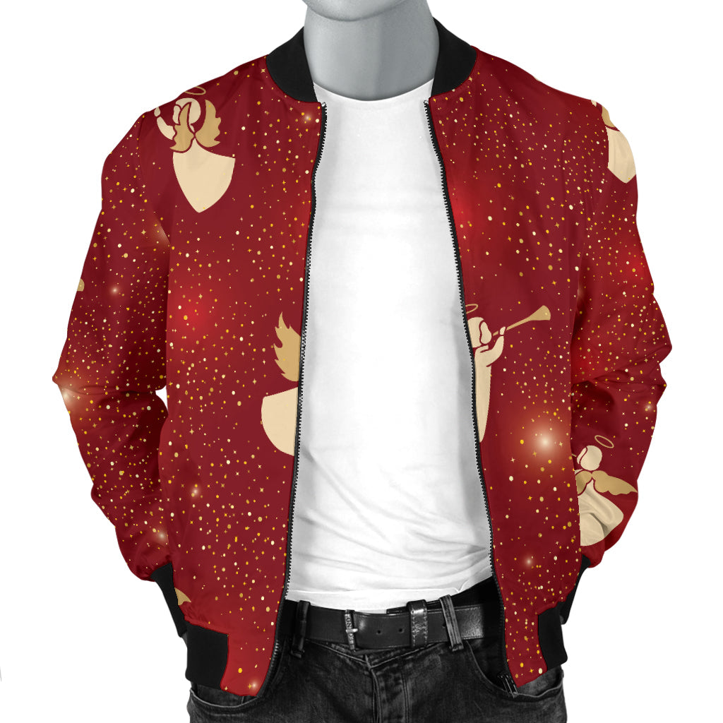 Angel Pattern Print Design 07 Men Bomber Jacket