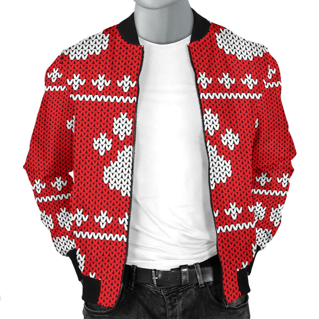 Knit Paw Pattern Print Design 03 Men Bomber Jacket