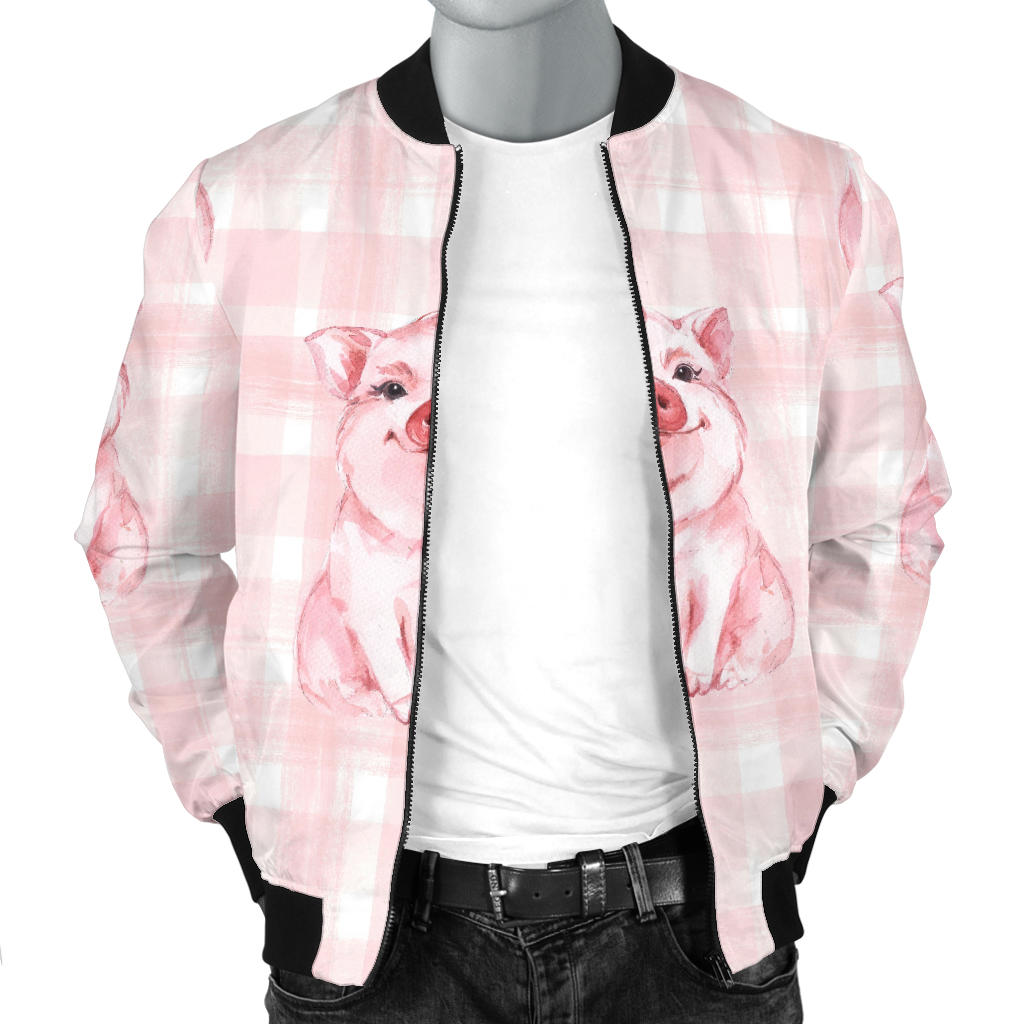 Pig Baby Pattern Print Design 01 Men Bomber Jacket