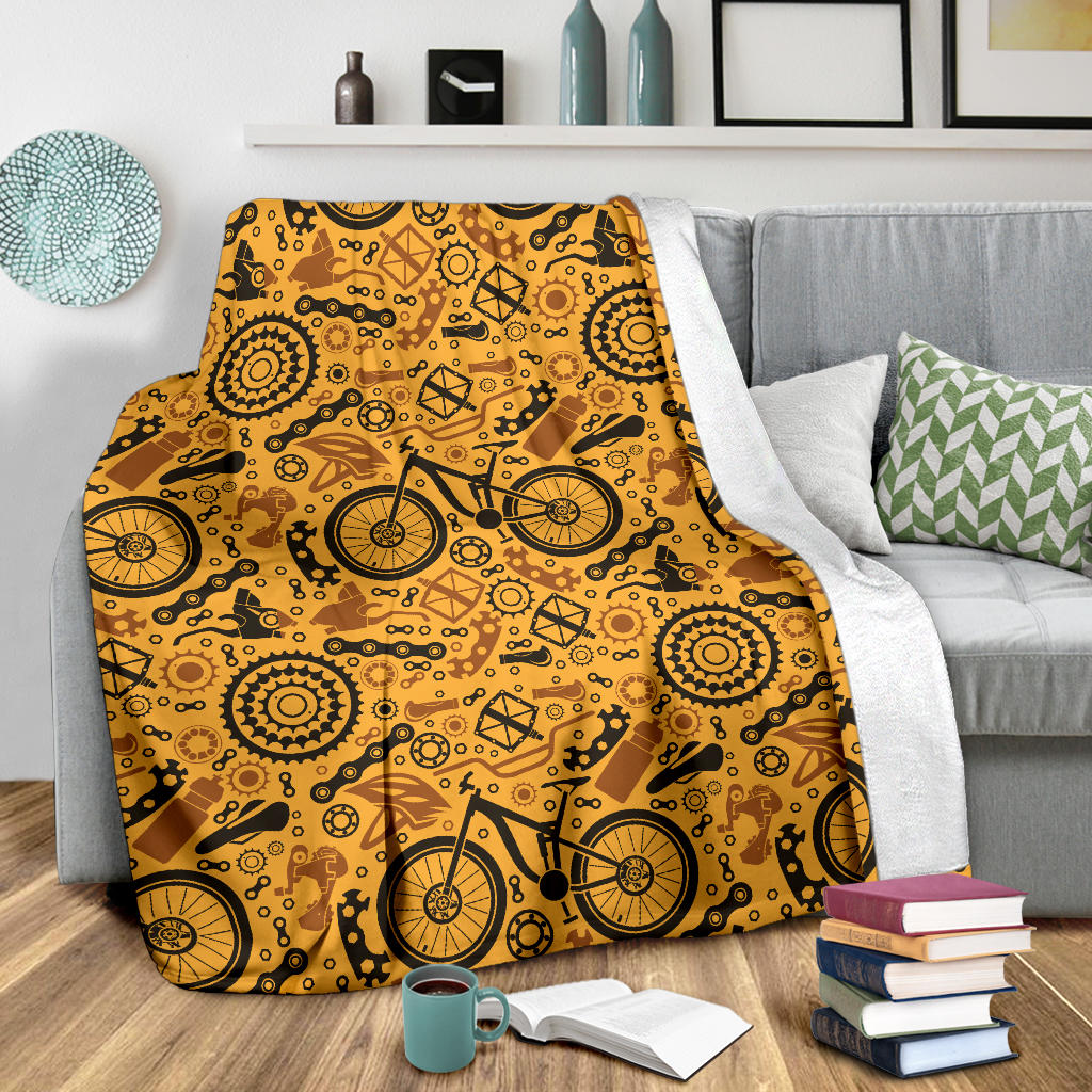 Mountain bike Pattern Print Design 03 Premium Blanket