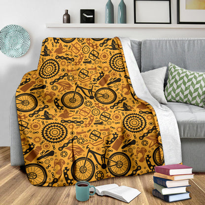 Mountain bike Pattern Print Design 03 Premium Blanket