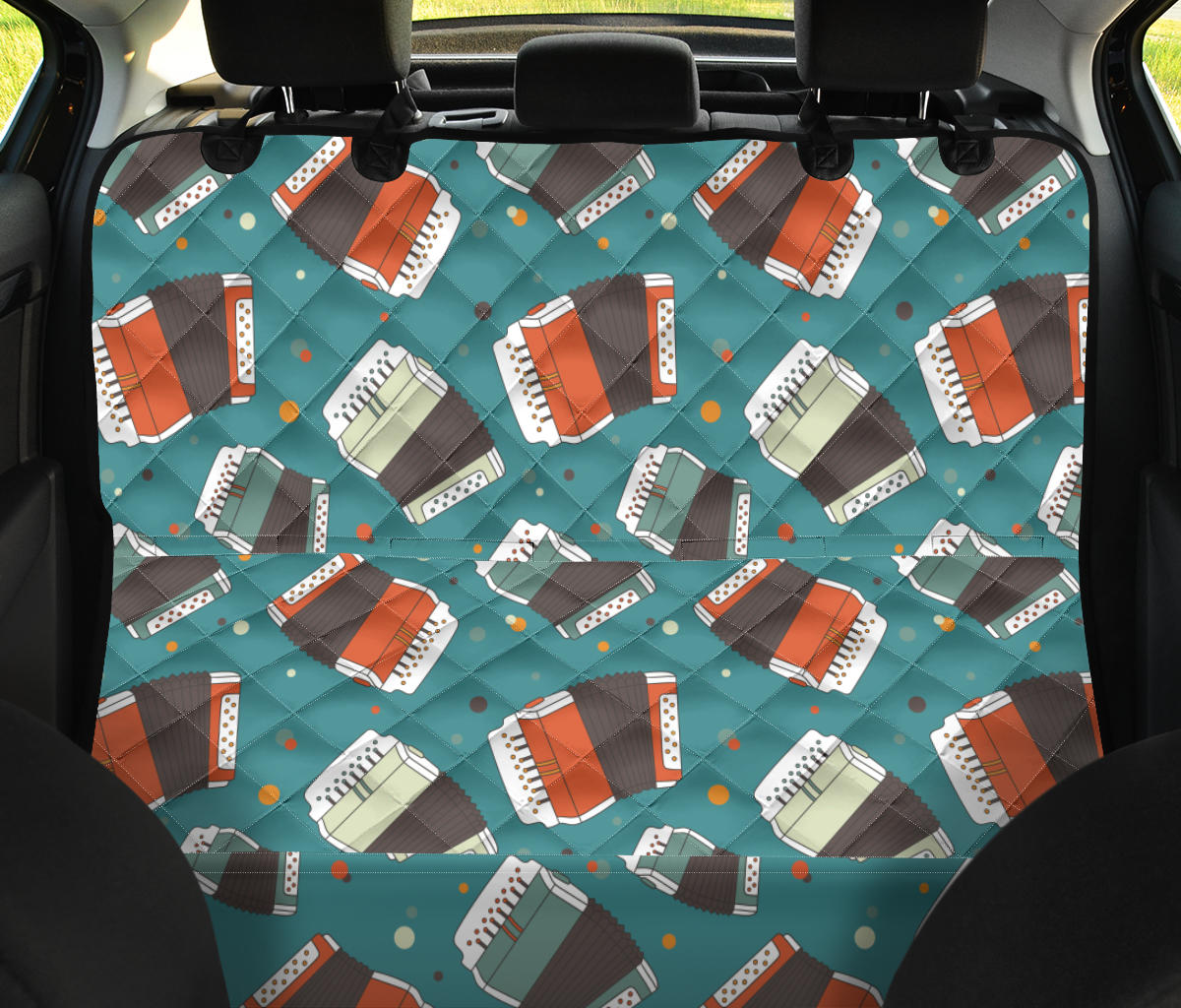 Accordion Pattern Print Design 02 Rear Dog Car Seat Cover Hammock