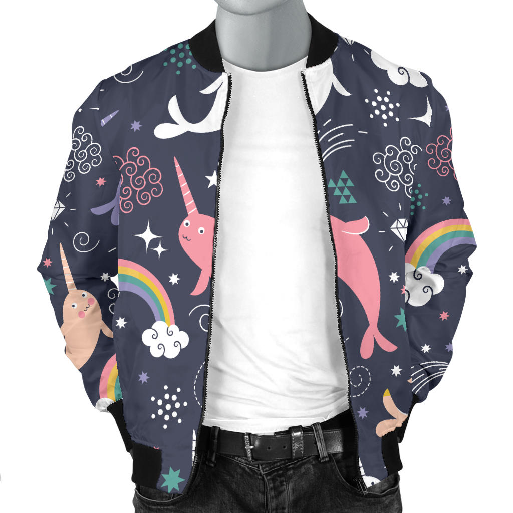 Narwhal Pattern Print Design 01 Men Bomber Jacket