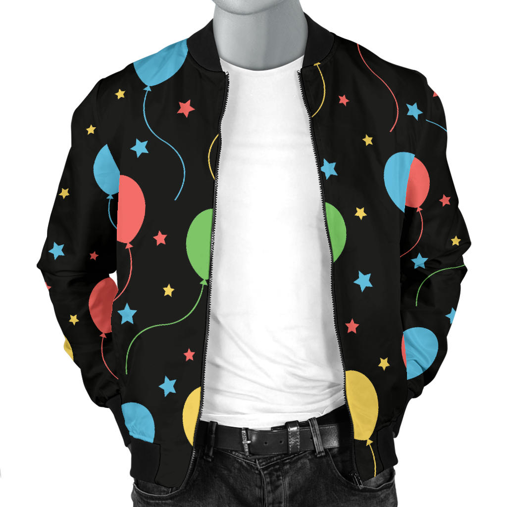 Ballon Colorful Pattern Print Design 04 Men Bomber Jacket