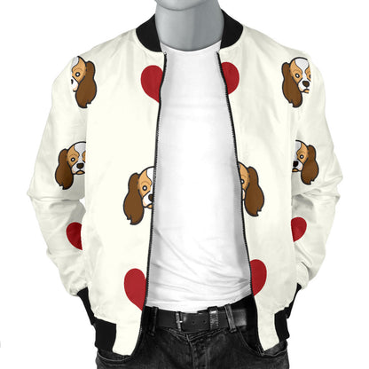 Cavalier King Charles Spaniels Pattern Print Design 01 Men Bomber Jacket