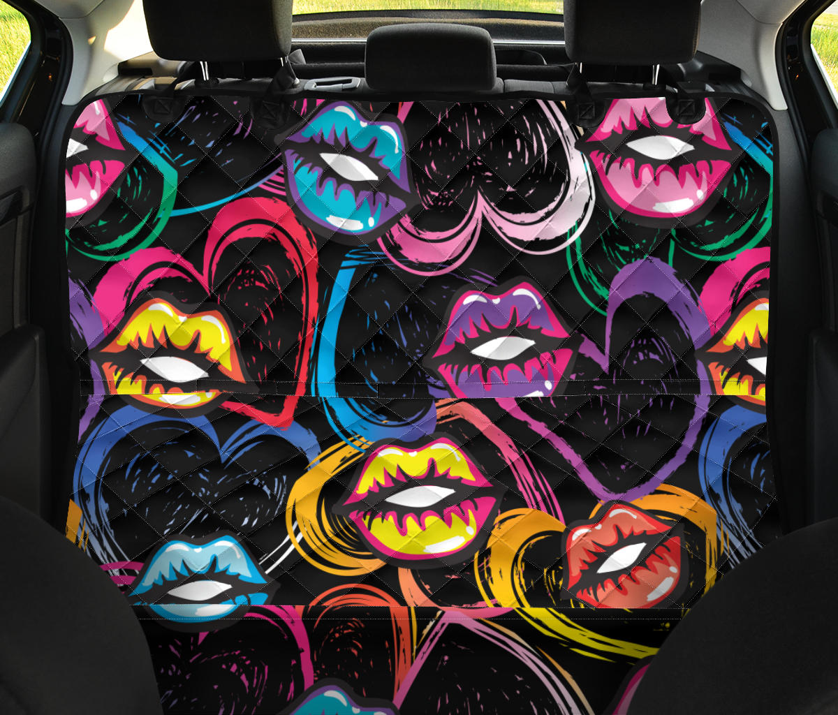 Pop Art Lip Pattern Print Design A03 Rear Dog Car Seat Cover Hammock