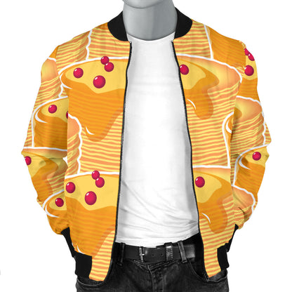 Pancake Pattern Print Design A04 Men Bomber Jacket