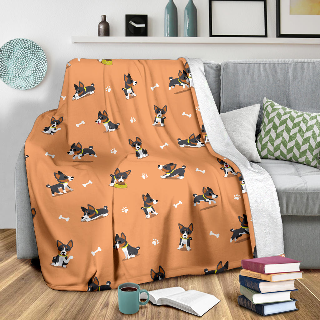 Basenji Pattern Print Design 01 Premium Blanket