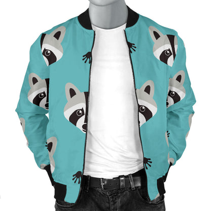 Raccoon Pattern Print Design A01 Men Bomber Jacket