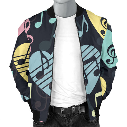 Music note Pattern Print Design A03 Men Bomber Jacket