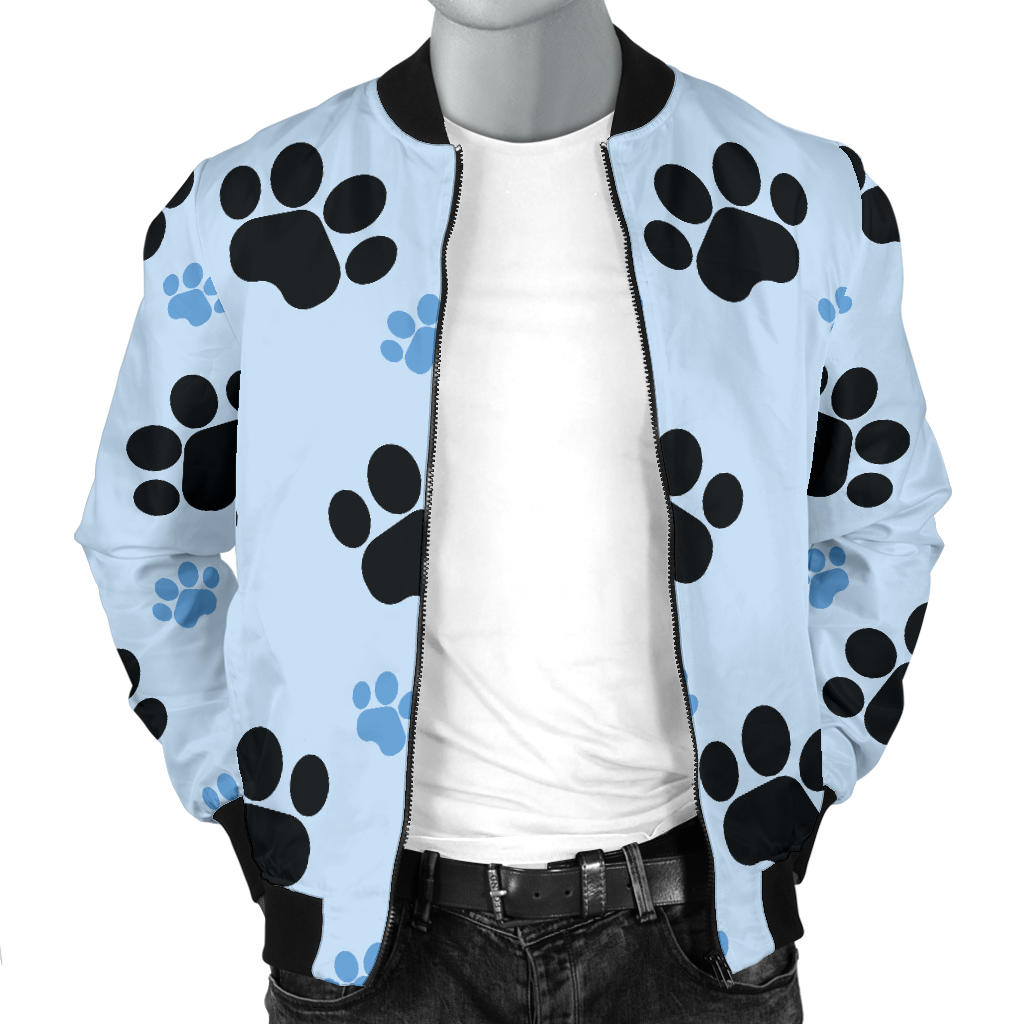 Paw Pattern Print Design A04 Men Bomber Jacket